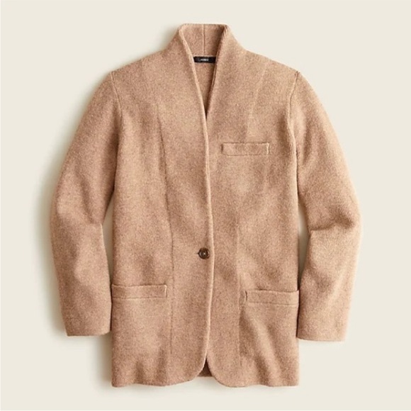 NWT J.Crew Cocoon Sweater Blazer color: Hthr Mushroom - Picture 12 of 12